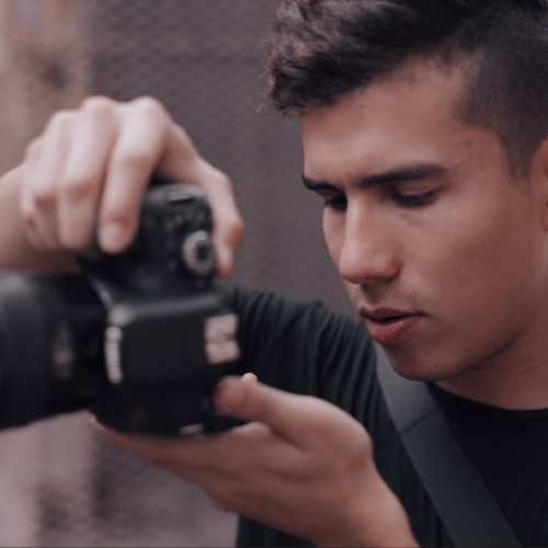 Man holding Blackmagic 6k camera